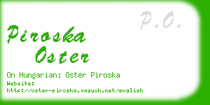 piroska oster business card